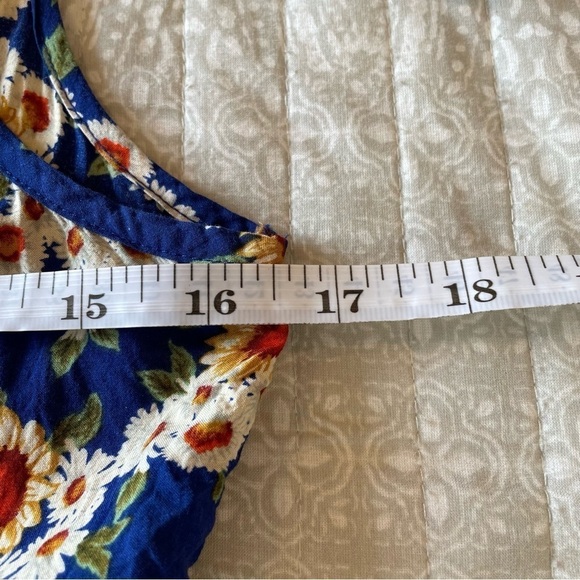 Forever 21 Babydoll Peplum Sleeveless Floral Sunflower Tank Top Small - Picture 8 of 9